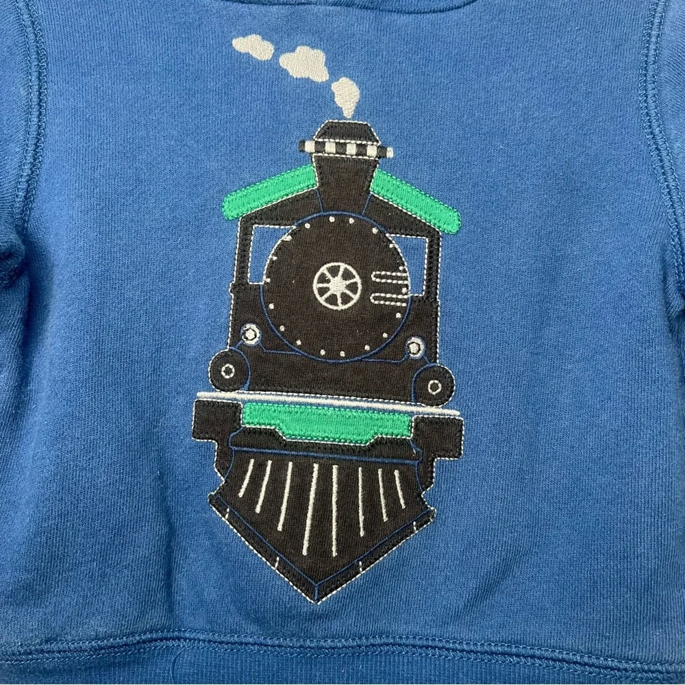 Gymboree 6-12 Months Boys‎ Blue Train Hooded Sweatshirt